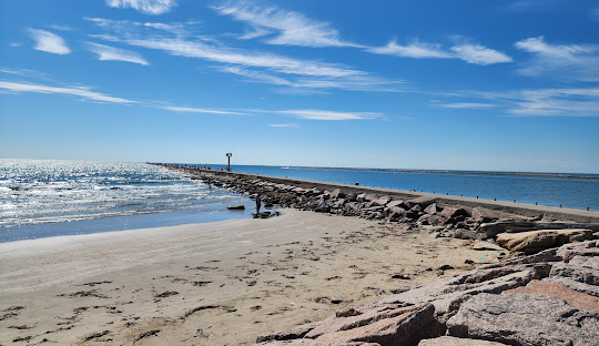 A jetty along the Texas Gulf Coast in Brazoria County
