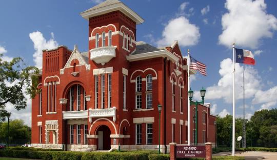 The historic Richmond city building in Fort Bend County, Texas