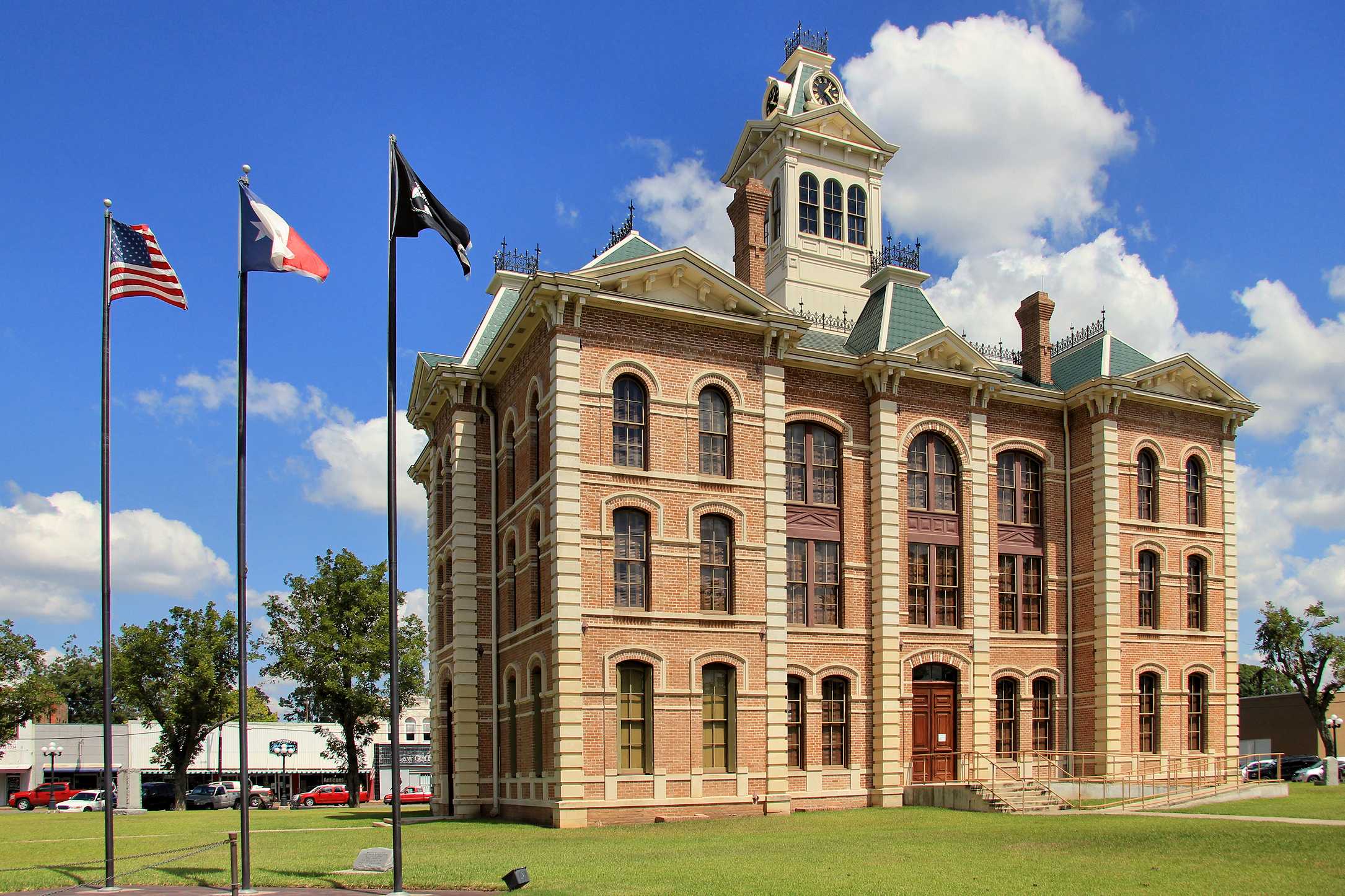 The historic Wharton County courthouse in Wharton, Texas